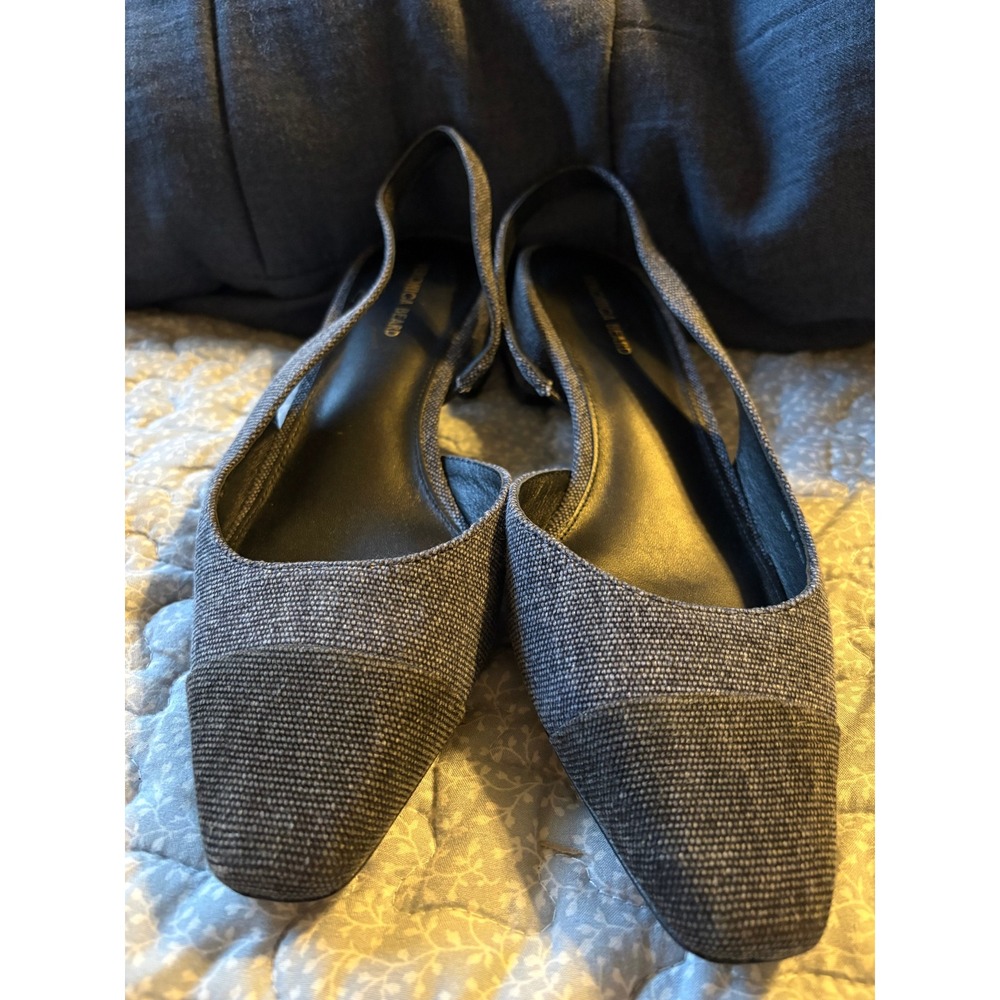 Veronica Beard Cecile Denim Cap Toe Slingback Block Heel Pumps 8.5M NEW No Box
